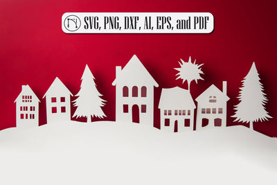 Paper Cut Christmas Village SVG Cut File SVG MD JOYNAL ABDIN 