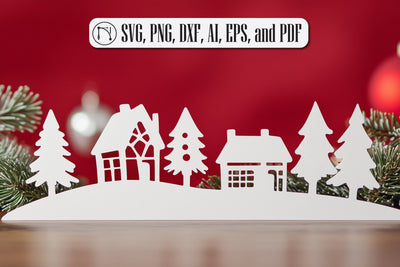 Paper Cut Christmas Village SVG Cut File SVG MD JOYNAL ABDIN 