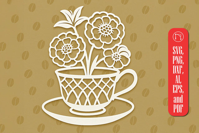 Paper Cut Coffee Cup SVG Cut File SVG MD JOYNAL ABDIN 