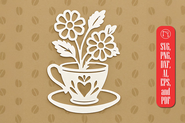 Paper Cut Coffee Cup SVG Cut File SVG MD JOYNAL ABDIN 