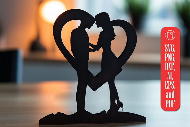 Paper Cut Couple in Heart SVG Cut File SVG MD JOYNAL ABDIN 
