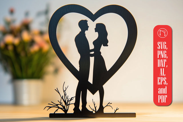 Paper Cut Couple in Heart SVG Cut File SVG MD JOYNAL ABDIN 