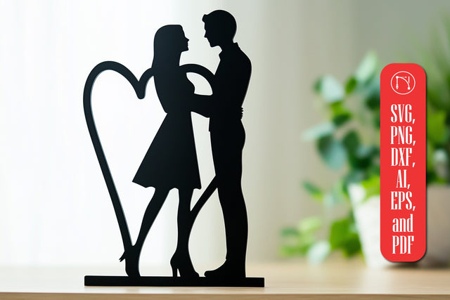 Paper Cut Couple in Heart SVG Cut File SVG MD JOYNAL ABDIN 