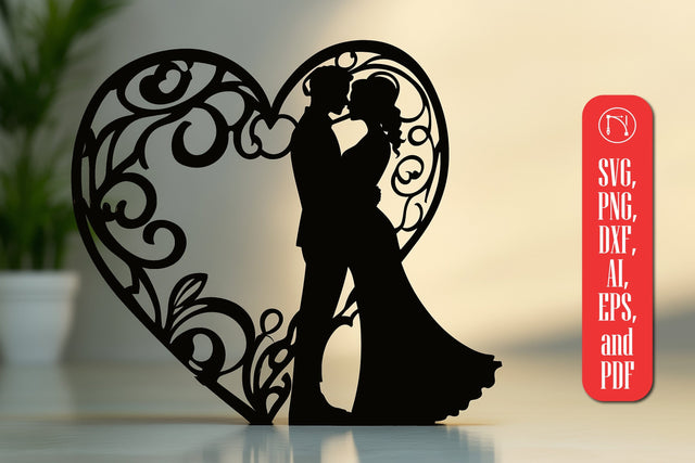 Paper Cut Couple in Heart SVG Cut File SVG MD JOYNAL ABDIN 