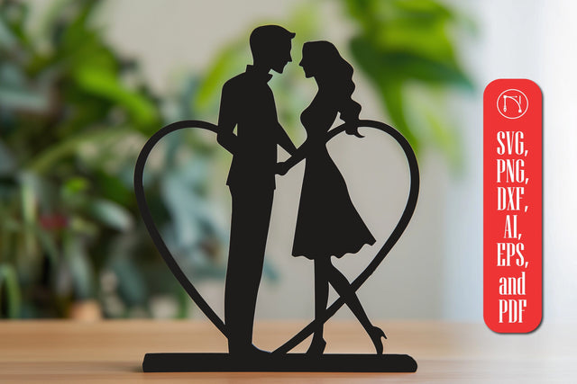 Paper Cut Couple in Heart SVG Cut File SVG MD JOYNAL ABDIN 