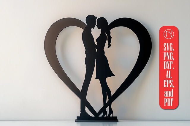 Paper Cut Couple in Heart SVG Cut File SVG MD JOYNAL ABDIN 