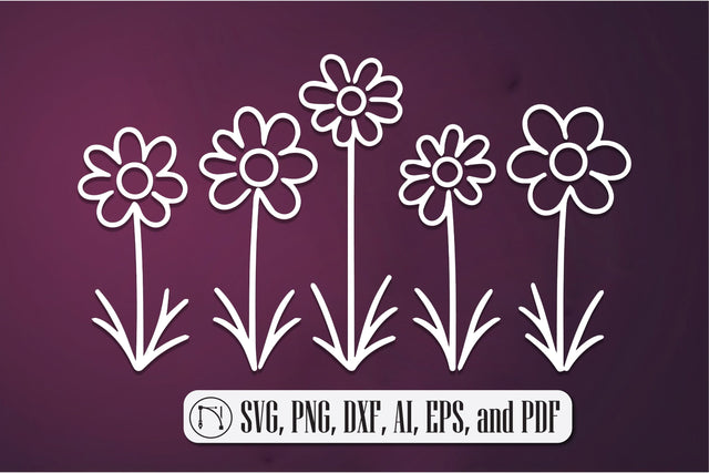 paper-cut Daisy Flowers SVG cut file SVG MD JOYNAL ABDIN 