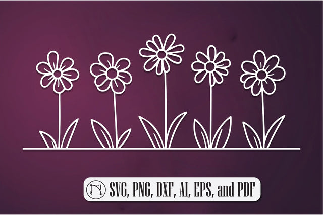 paper-cut Daisy Flowers SVG cut file SVG MD JOYNAL ABDIN 