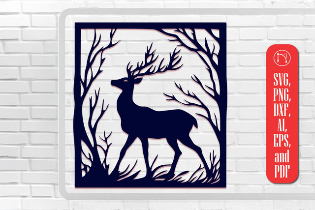 Paper cut Deer Wall art SVG cut file SVG MD JOYNAL ABDIN 