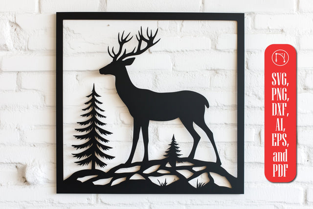 Paper cut Deer Wall art SVG cut file SVG MD JOYNAL ABDIN 