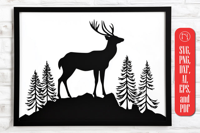 Paper cut Deer Wall art SVG cut file SVG MD JOYNAL ABDIN 
