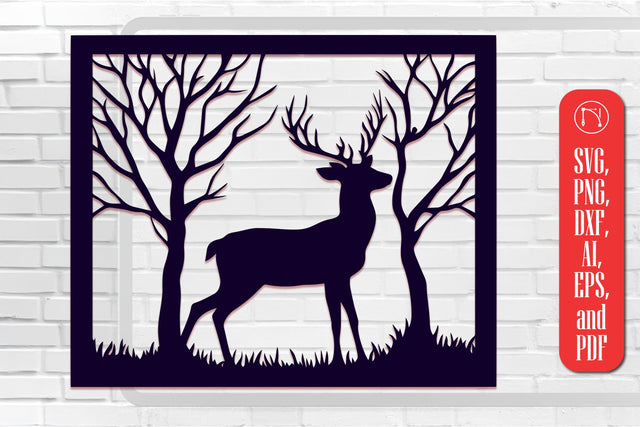 Paper cut Deer Wall art SVG cut file SVG MD JOYNAL ABDIN 