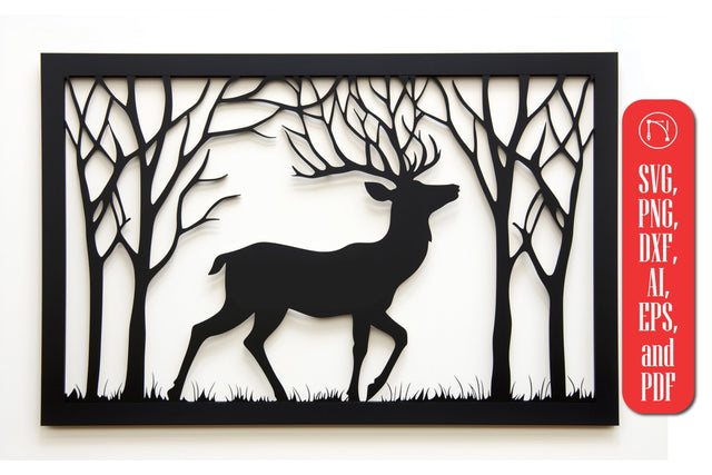Paper cut Deer Wall art SVG cut file SVG MD JOYNAL ABDIN 