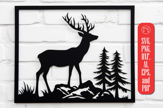 Paper cut Deer Wall art SVG cut file SVG MD JOYNAL ABDIN 
