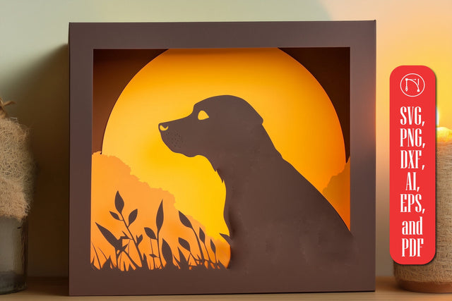 paper cut dog shadow box SVG cut file SVG MD JOYNAL ABDIN 