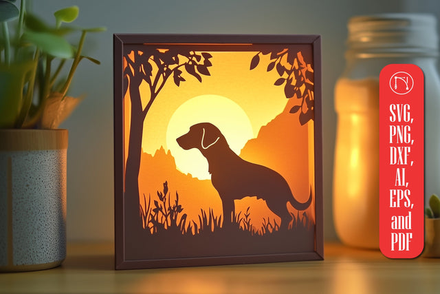 paper cut dog shadow box SVG cut file SVG MD JOYNAL ABDIN 