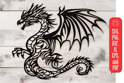 Paper Cut Dragon Decor Laser Cut SVG SVG MD JOYNAL ABDIN 