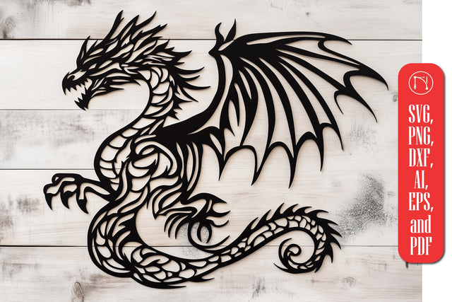 Paper Cut Dragon Decor Laser Cut SVG SVG MD JOYNAL ABDIN 