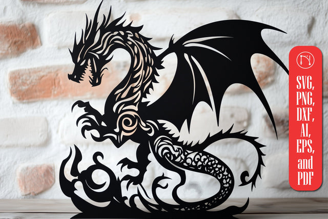 Paper Cut Dragon Decor Laser Cut SVG SVG MD JOYNAL ABDIN 