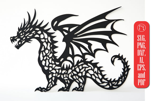 Paper Cut Dragon Decor Laser Cut SVG SVG MD JOYNAL ABDIN 