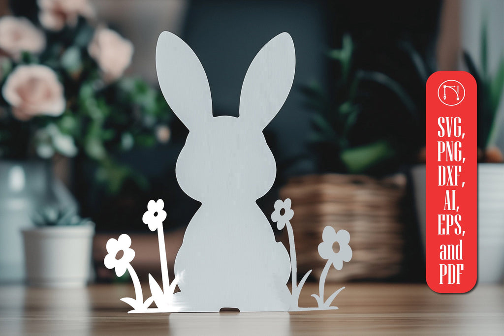Paper Cut Easter Bunny SVG Cut File - So Fontsy