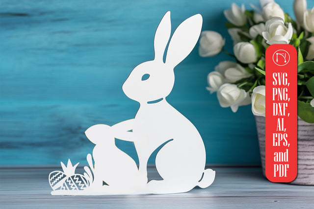 Paper Cut Easter Bunny SVG Cut File SVG MD JOYNAL ABDIN 