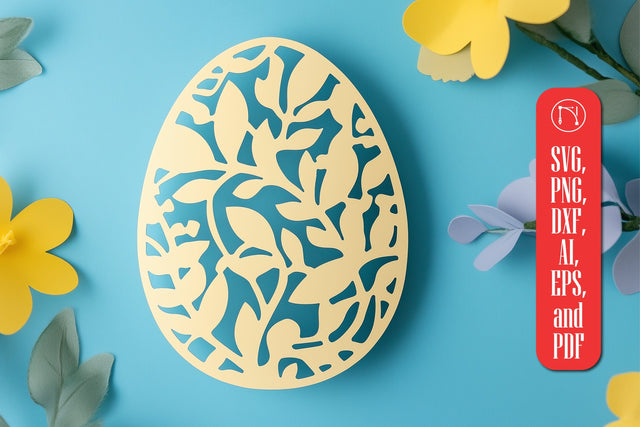 Paper Cut Easter Egg SVG Cut File SVG MD JOYNAL ABDIN 