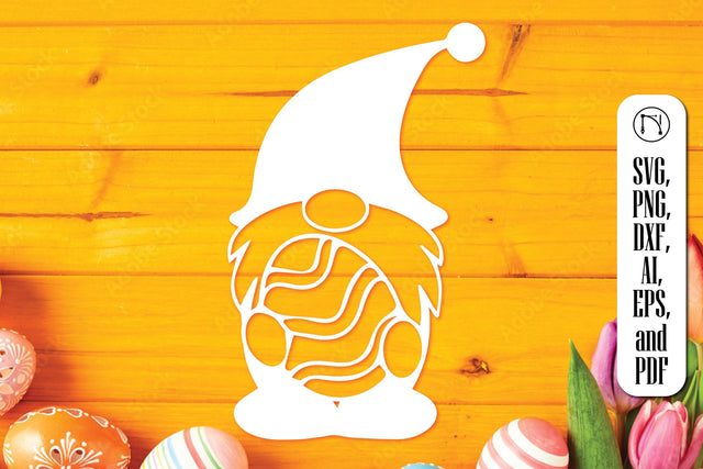Paper Cut Easter Gnome SVG Cut File SVG MD JOYNAL ABDIN 