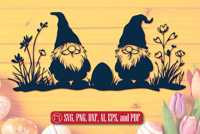 Paper Cut Easter Gnome SVG Cut File SVG MD JOYNAL ABDIN 