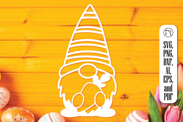 Paper Cut Easter Gnome SVG Cut File SVG MD JOYNAL ABDIN 