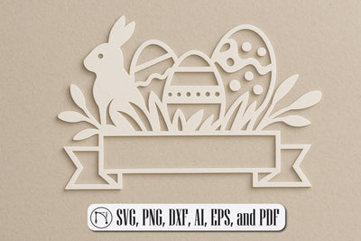 Paper Cut Easter Monogram SVG Cut File. SVG MD JOYNAL ABDIN 