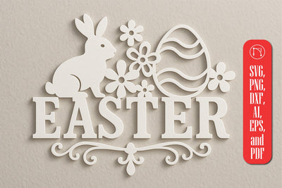 Paper Cut Easter Monogram SVG Cut File. SVG MD JOYNAL ABDIN 