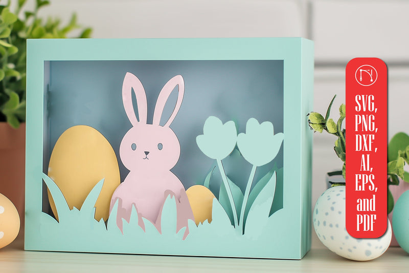 Paper Cut Easter Shadow Box SVG Cut File - So Fontsy