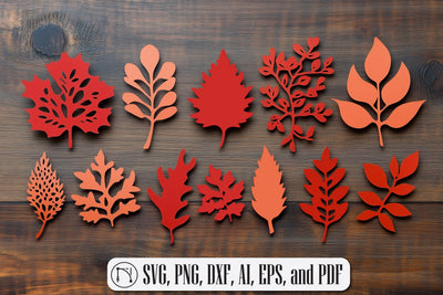 Paper Cut Fall Leaves SVG cut file SVG MD JOYNAL ABDIN 