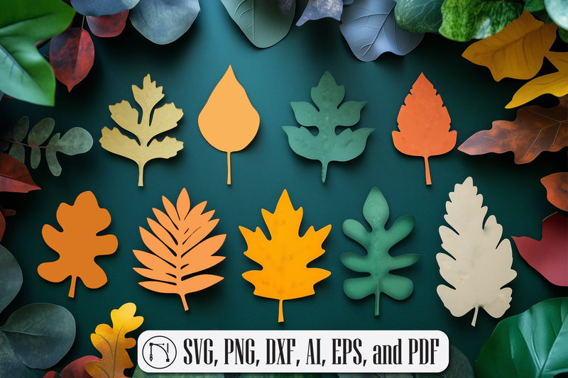 Paper Cut Fall Leaves SVG cut file - So Fontsy