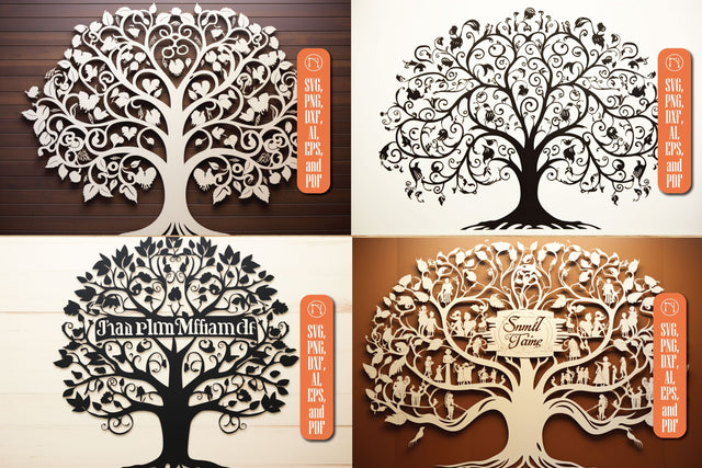 Paper Cut Family Tree SVG Cut File Bundle SVG MD JOYNAL ABDIN 