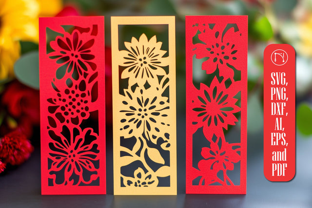 Paper Cut Floral Bookmarks SVG Cut File SVG MD JOYNAL ABDIN 