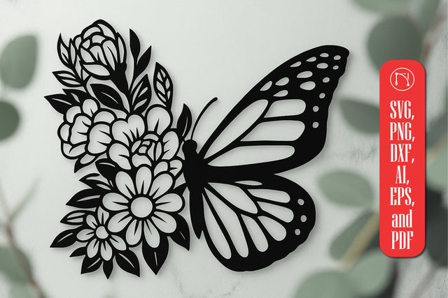 Paper Cut Floral Butterfly SVG Cut File SVG MD JOYNAL ABDIN 