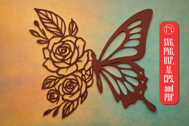 Paper Cut Floral Butterfly SVG Cut File SVG MD JOYNAL ABDIN 