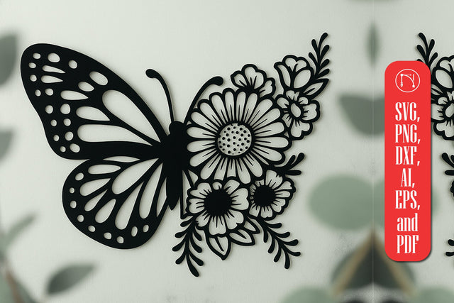 Paper Cut Floral Butterfly SVG Cut File SVG MD JOYNAL ABDIN 