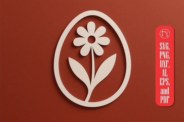Paper Cut Floral Egg SVG Cut File SVG MD JOYNAL ABDIN 