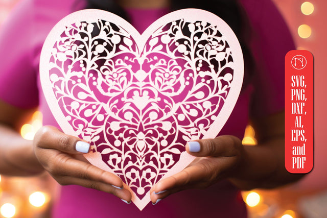 Paper Cut Floral Flower Heart SVG SVG MD JOYNAL ABDIN 