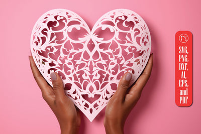 Paper Cut Floral Flower Heart SVG SVG MD JOYNAL ABDIN 