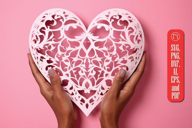 Paper Cut Floral Flower Heart SVG SVG MD JOYNAL ABDIN 