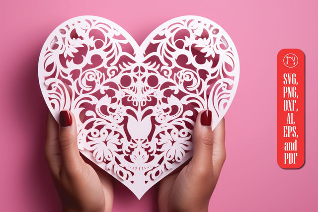 Paper-cut Floral Flower Heart SVG SVG MD JOYNAL ABDIN 