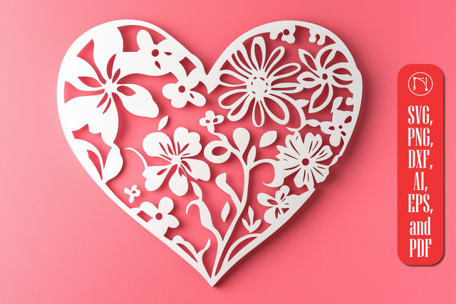 Paper Cut Floral Heart SVG Cut File SVG MD JOYNAL ABDIN 