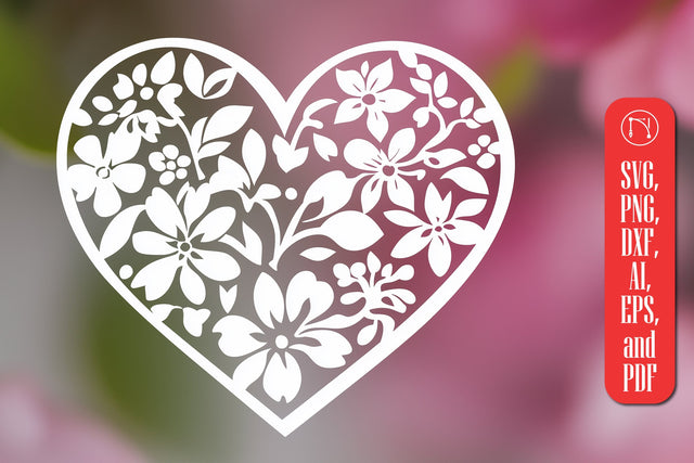 Paper Cut Floral Heart SVG Cut File SVG MD JOYNAL ABDIN 