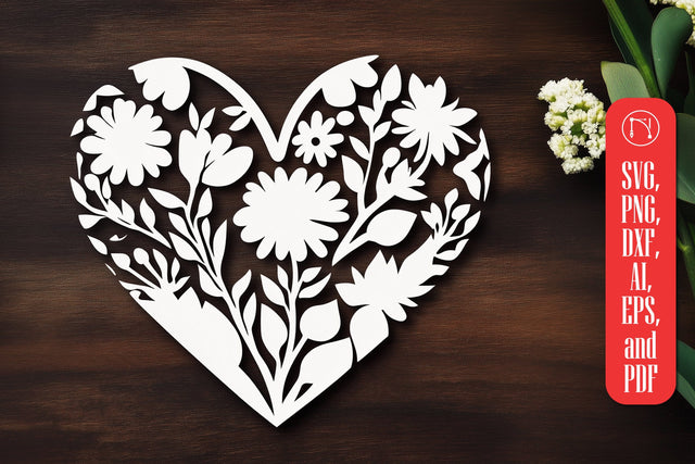 Paper Cut Floral Heart SVG Cut File SVG MD JOYNAL ABDIN 