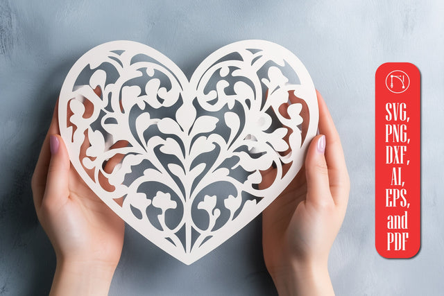 Paper cut floral Heart SVG cut file SVG MD JOYNAL ABDIN 