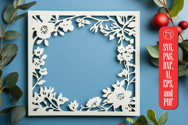 Paper-Cut Floral Photo Frame SVG Cut File SVG MD JOYNAL ABDIN 